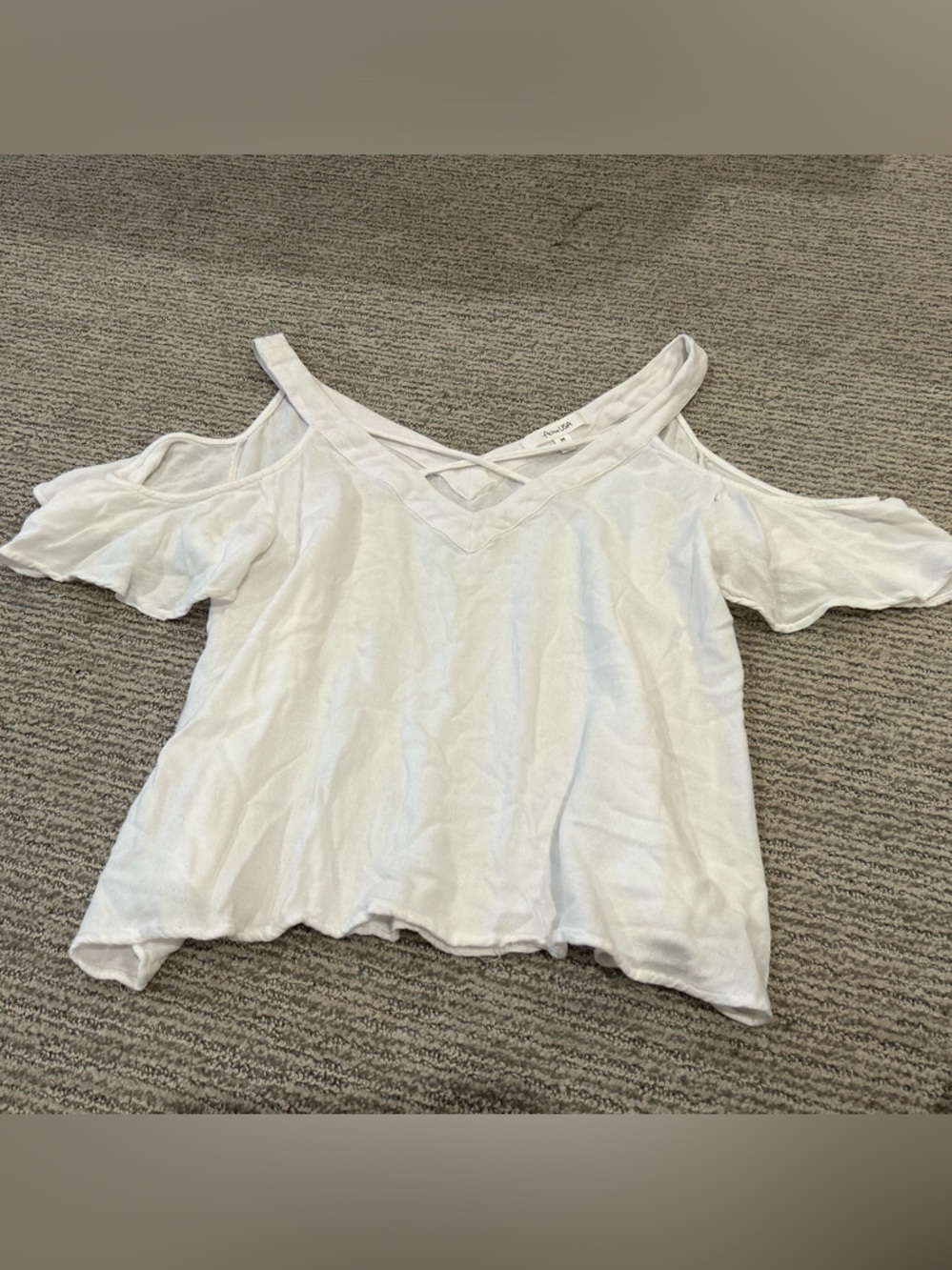 White Women's Cold-Shoulder Top